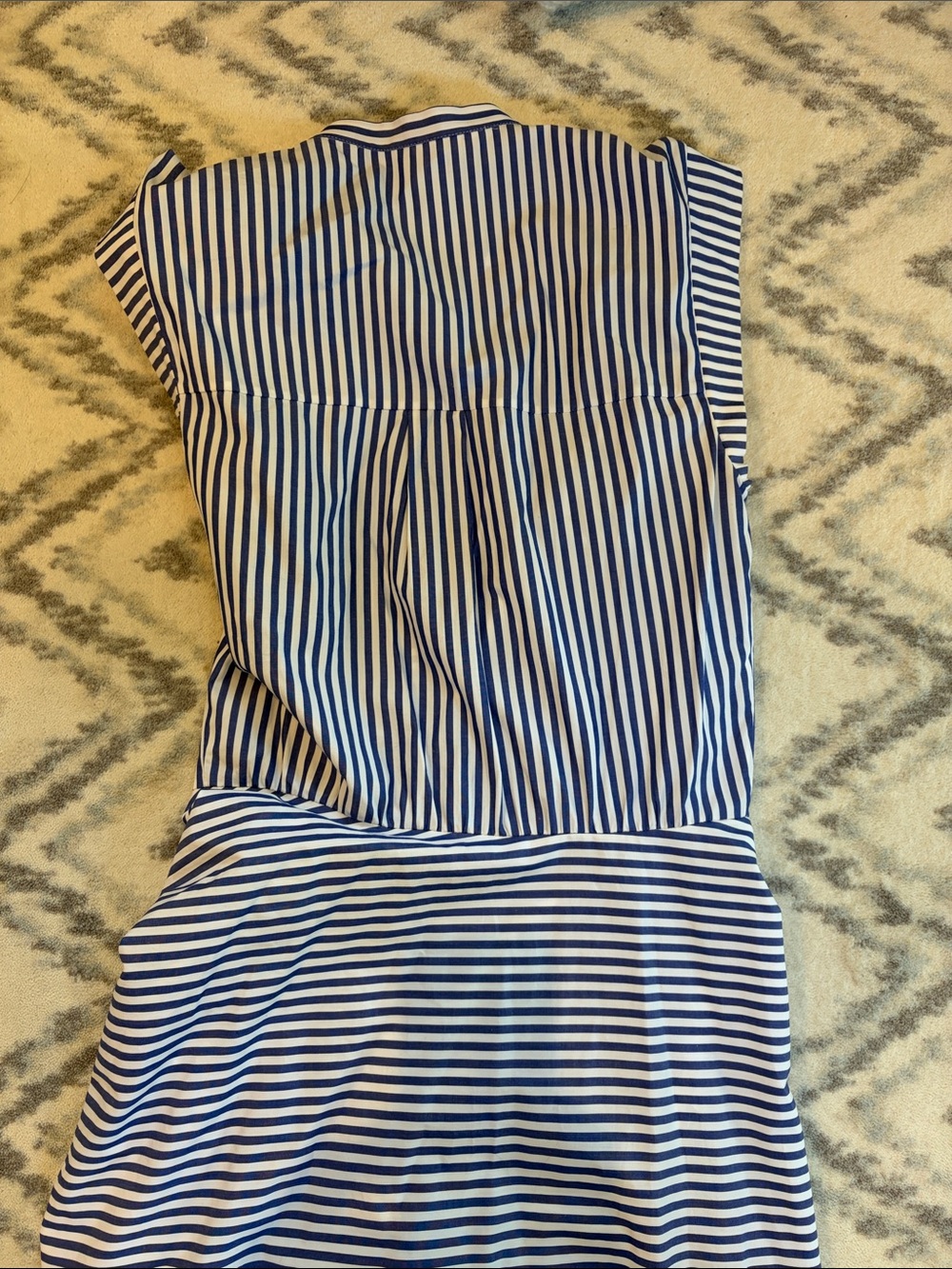 Veronica Beard Blue and White Striped Midi Dress - Picture 8 of 9